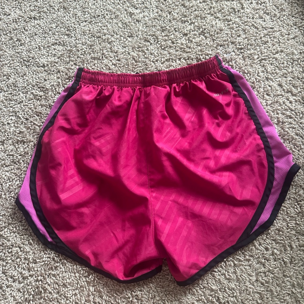 Nike Women's Fuchsia and Purple Athletic Shorts - Picture 2 of 3